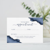 Navy Blue Silver Agaat Glitter Afspraakkaart Kaart (Staand voorkant)