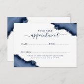 Navy Blue Silver Agaat Glitter Afspraakkaart Kaart (Voorkant / Achterkant)