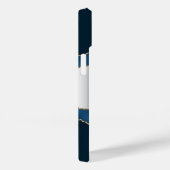 Navy blue Silver agate marble Name script Case-Mate iPhone Case (Achterkant / Rechts)