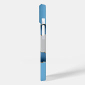 Navy blue Silver agate marble Name script Case-Mate iPhone Case (Achterkant / Links)