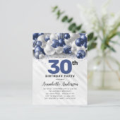 Navy Blue Silver ballon Glitter Elke dag Briefkaart (Staand voorkant)