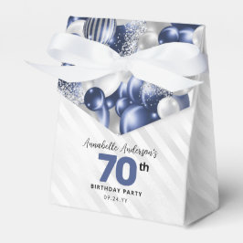 Navy Blue Silver Balloon Glitter Favor Birthday Bedankdoosjes