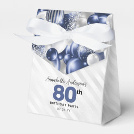 Navy Blue Silver Balloon Glitter Favor Birthday Bedankdoosjes