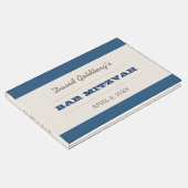 Navy Blue & Silver Bar Mitzvah Gastenboek (Hoek)