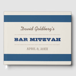 Navy Blue & Silver Bar Mitzvah Gastenboek