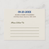 Navy Blue & Silver Bar Mitzvah Save the Date Aankondigingskaart (Achterkant)
