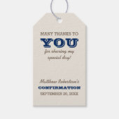 Navy Blue & Silver Bevestiging Hartelijk dank Cadeaulabel (Voorkant)