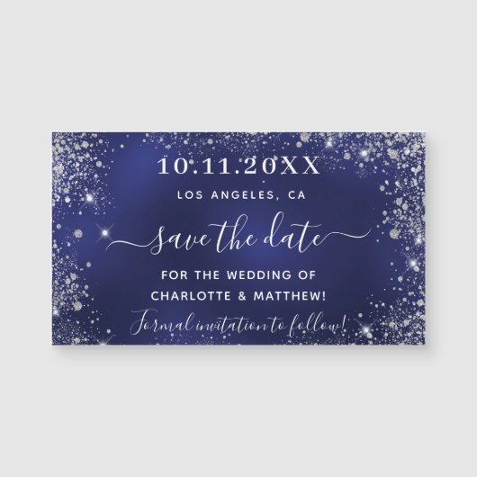 Navy blue Silver bruiloft met uitzondering van de  (Voorkant)