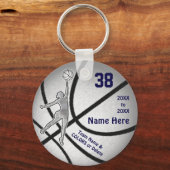 Navy Blue Silver CHEAP GIRLS, Basketball Goodies Sleutelhanger (Voorkant)