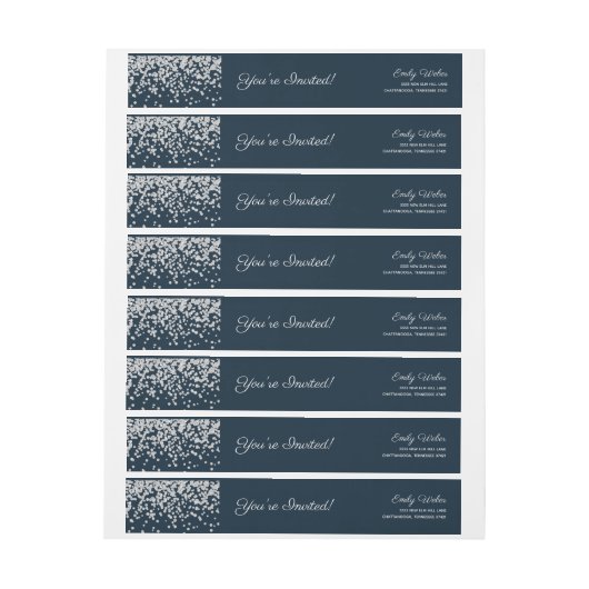 Navy Blue Silver Diamond Confetti (Vel)