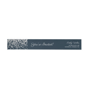 Navy Blue Silver Diamond Confetti