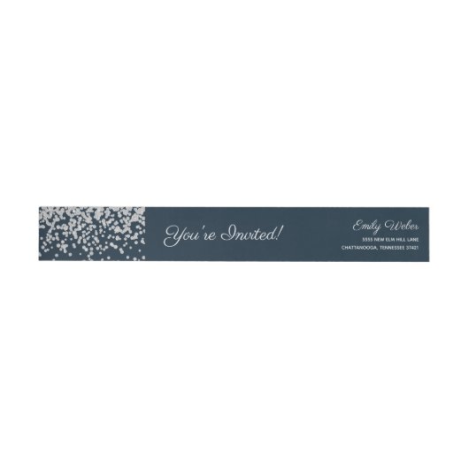 Navy Blue Silver Diamond Confetti (Individueel)