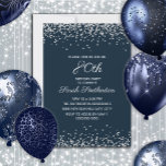 Navy Blue Silver Diamond Glitter 80th Birthday Kaart<br><div class="desc">Elegant and chic navy blue 80th verjaardagsfeest uitnodiging voor vrouwen met mousserende glitter en een witte kalligrafie/scripttekst. De tekst en de doopvonten zijn volledig klantgericht op deze uitnodiging zodat kunt u dit veranderen om voor om het even welke leeftijd te werken. Neem contact met ons op voor hulp bij uw...</div>