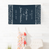 Navy Blue Silver Diamond Glitter Wedding Spandoek (Insitu)