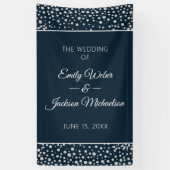 Navy Blue Silver Diamond Glitter Wedding Spandoek (Verticaal)