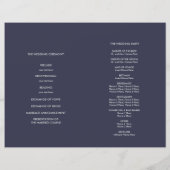 Navy blue | Silver Elegant Folded Wedding Programm (Achterkant)