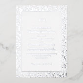 Navy blue | Silver Elegant Luxury Wedding Real Folie Uitnodiging (Voorkant)