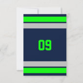 Navy Blue Silver en Green Team Birthday Kaart (Achterkant)