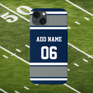 Navy Blue, Silver en White Sports Stripe Case-Mate iPhone Case