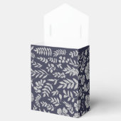 Navy Blue Silver Floral Pattern Vrijgezellenfeest Bedankdoosjes (Geopend)