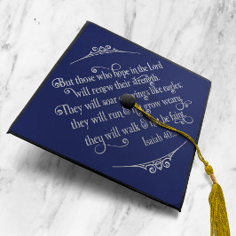 Navy Blue Silver Foil Christelijk Isaiah 40