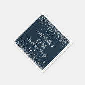 Navy Blue Silver Glitter 18th Birthday Party Servet (Hoek)