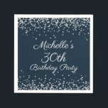 Navy Blue Silver Glitter 30th Birthday Party Servet<br><div class="desc">Elegant en chic navy blue met zilveren glitter 30ste verjaardagsfeestje voor vrouwen. Neem contact met ons op voor hulp bij aanpassingen of om passende producten aan te vragen.</div>
