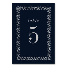 Navy Blue Silver Glitter Botanisch Lijst