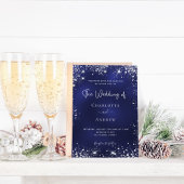 Navy blue Silver Glitter bruiloft nodigmagneet uit
