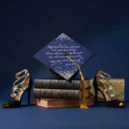 Navy Blue Silver Glitter Christelijk Verse Isaiah