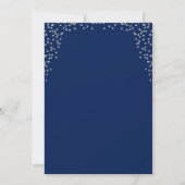 Navy Blue Silver Glitter First Heilige Communie Kaart (Achterkant)