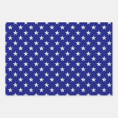 Navy Blue Silver Green Turquoise Blue Stars Inpakpapier Vel (Voorkant 3)