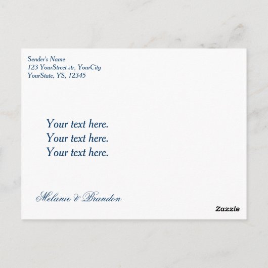 Navy blue Silver Hartelijk dank briefkaarten (Achterkant)