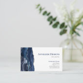 Navy Blue Silver Jewelry Designer Agate Geode  Visitekaartje (Staand voorkant)