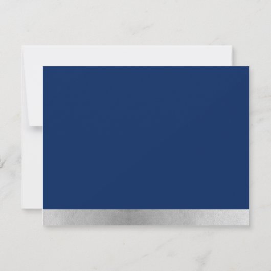 Navy Blue Silver Modern Bar Mitzvah Bedankkaart (Achterkant)