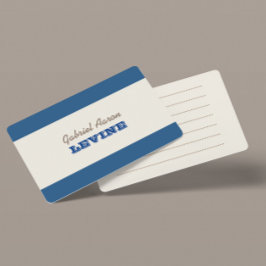 Navy Blue & Silver Note Kaart Notitiekaartje