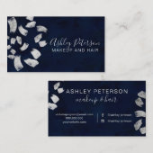 Navy blue Silver-penseelpografie Visitekaartje (Voorkant / Achterkant)