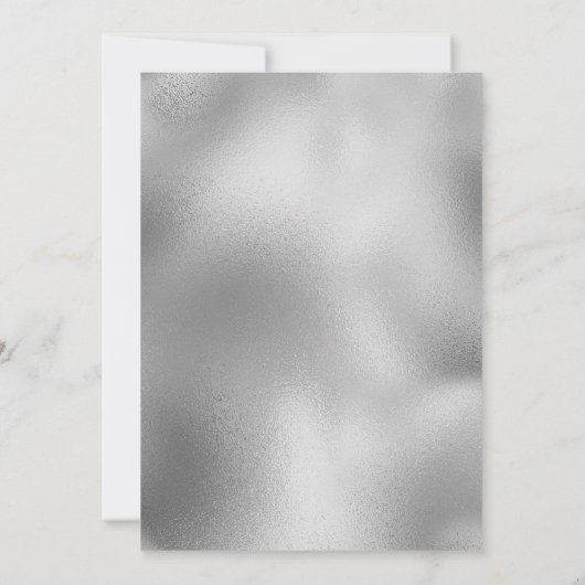 Navy Blue Silver Photo Graduparty Invitation Kaart (Achterkant)