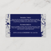 Navy Blue Silver Quinceanera  Boho Spaans Informatiekaartje (Achterkant)