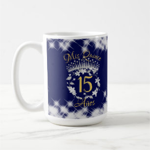 Navy Blue Silver Quinceanera Boho Spaans Koffiemok