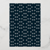 Navy Blue Silver Snowflake kerstcollage foto Folie Feestdagenkaart (Achterkant)
