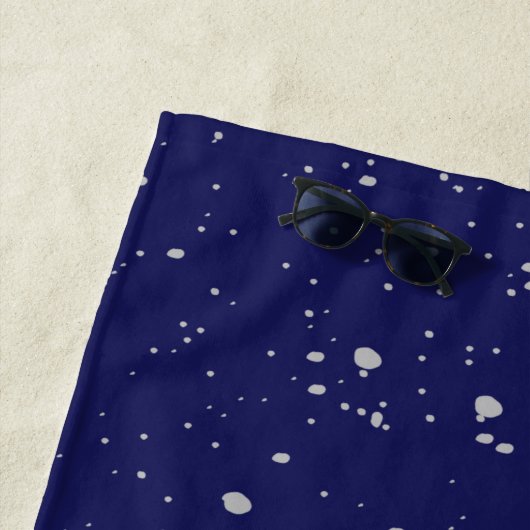 Navy Blue Silver Sparkle Strandlaken (In situ)