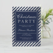 Navy blue Silver Strees voor kerstmis Kaart (Staand voorkant)