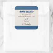 Navy Blue & Silver Sweet Treat Bag Sticker (Tas)