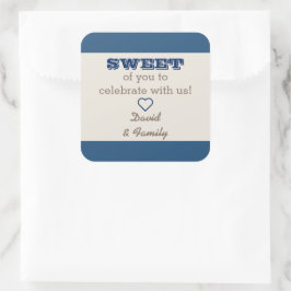 Navy Blue & Silver Sweet Treat Bag Sticker