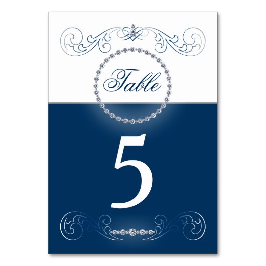 Navy blue Silver trouwenkaarten Kaart (Voorkant)