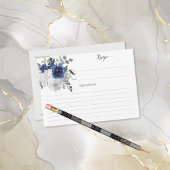 Navy Blue Silver Vrijgezellenfeest Recept Kaart