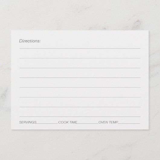 Navy Blue Silver Vrijgezellenfeest Recept Kaart (Achterkant)