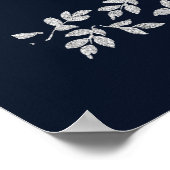 Navy Blue Silver Wedding Jubileum Welkom Poster (Hoek)