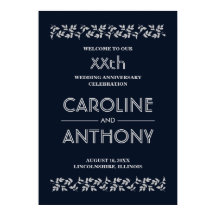 Navy Blue Silver Wedding Jubileum Welkom